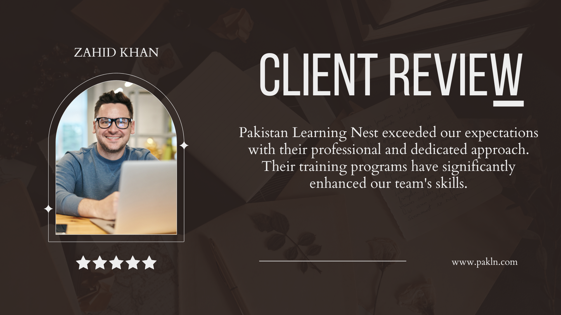 Brown and White Illustrated Client Review Video